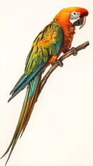 Fototapeta premium exotic parrot species isolated on white background