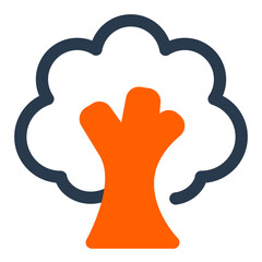 Tree Icon with Thick Canopy