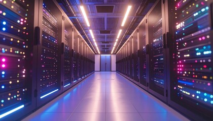 Fototapeta premium Neon brilliance enhances the overall tech experience. 