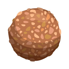 Indian sweets laddu (ladoo) isolated on white. Traditional dessert for many Hindu festivals (Pongal, Dussehra, Diwali). Vector illustration.