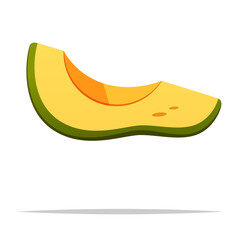 Fototapeta premium Avocado slice vector isolated illustration