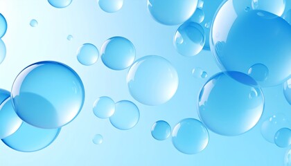Floating Light Blue Bubbles Abstract Background Image Perfect for Clean Design Projects