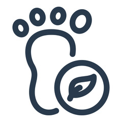 Carbon Footprint Symbol with Eco Leaf