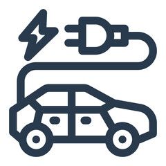 Electric Car Charging with Power Plug