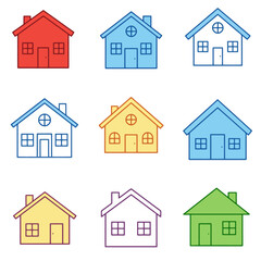 Charming Family House with Lush Garden and Bright Sunny Surroundings.A picturesque cozy house with a lush garden, situated against a clear, sunny sky, promoting tranquility and homeliness.