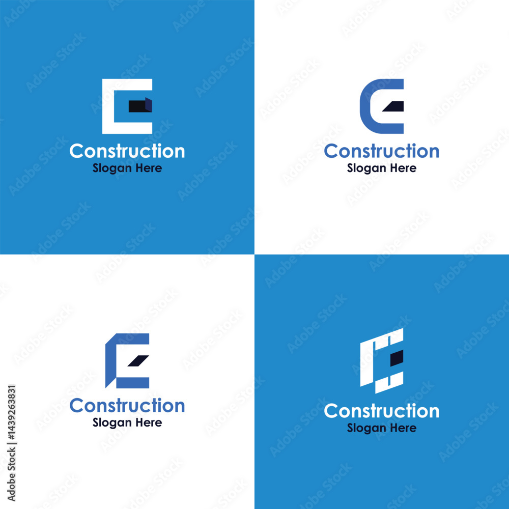Fototapete modern construction logo combining 'c' and 'e' initials in a minimalist design. perfect for construc