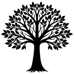 Obraz premium vector tree silhouette on white background