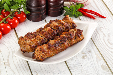 Chicken kebab minced meat and spices