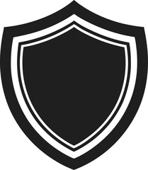 Shield icon. Heraldic shield set. Black knight award contours and linear signs. Protect shapes silhouette. Vector illustration