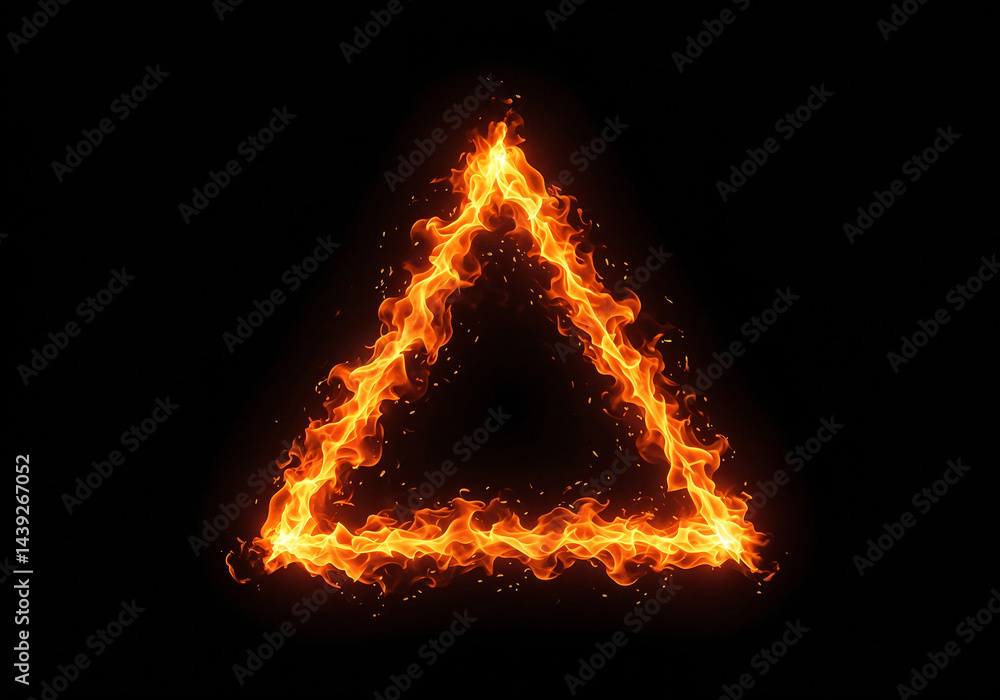 Aufkleber abstract background fire frame on black background . generative ai