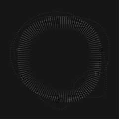 Radial Line Pattern Circle on Black Background