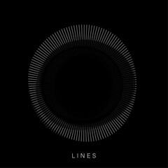Radial Line Pattern Circle on Black Background