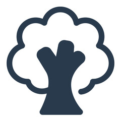 Obraz premium Tree Icon with Thick Canopy