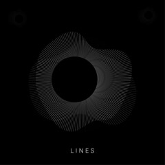 Radial Line Pattern Circle on Black Background