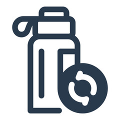 Reusable Water Bottle with Recycling Symbol