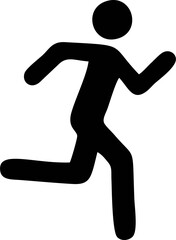 Simple black silhouette of a person running