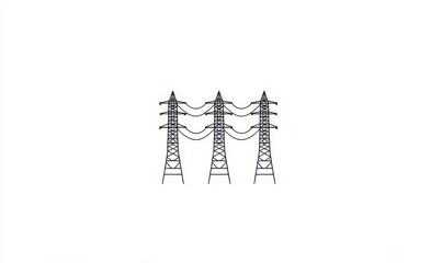 Simple illustration of three electricity pylons