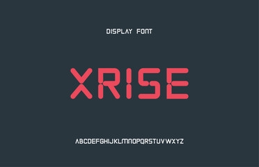 "Modern futuristic Techno Display Font, Bold Geometric Block Style Typeface For logos and Branding"