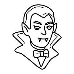 a drawing of a vampire with a bow tie