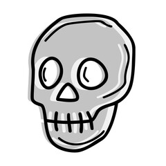 a cartoon skull with a big head