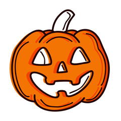 a cartoon pumpkin with a smile on it