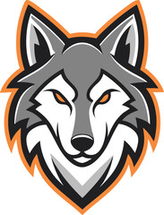 Fototapeta premium Modern stylized wolf head logo with geometric shapes sleek vector art for esports branding 