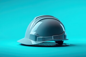 Bright safety helmet on a vibrant backdrop.
