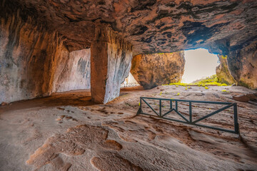 Greek theatre at Archaeological Park of Syracuse Sicily in the Neapolis archaeological park, Italy