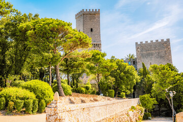 View of Venus Castle, Castello di Venere in Erice, province of Trapani. Sicily, Italy