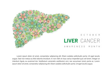 Liver Cancer Awareness Month poster with flowers