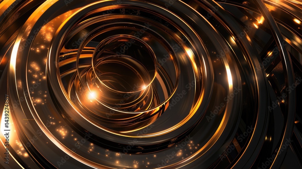 Poster this abstract circular design features a modern animation with glowing elements, creating a vibrant 