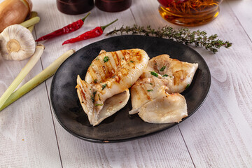 Fresh grilled calamari with herbs