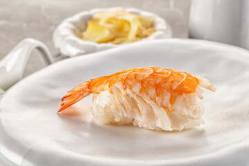 Japanese cuisine - sushi with prawn