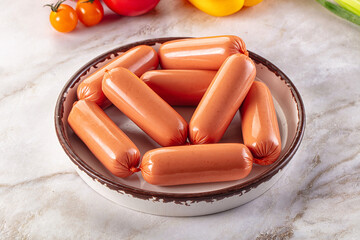 Pork meat sausages for breakfast