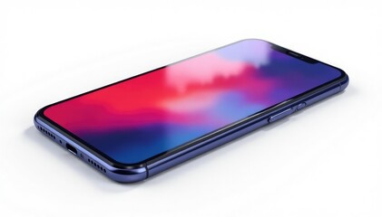 Glossy smartphone, isolated on pure white background , mobile, studio shot