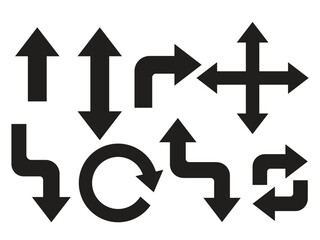 variations of arrow pointers, for road signs, road signs