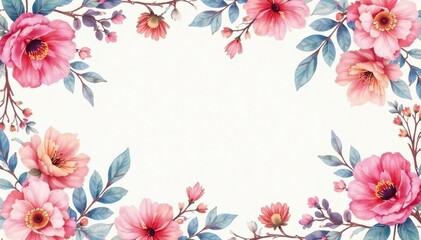 Fototapeta premium Watercolor style floral pattern, soft pastel hues , pattern, art