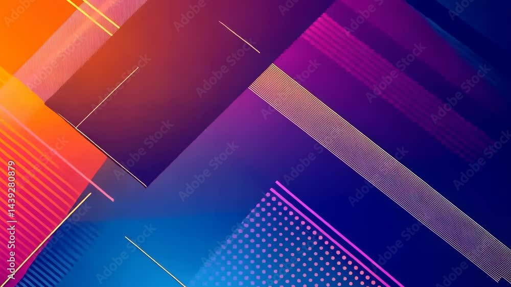 Poster dynamic abstract geometric patterns with vibrant colors and diagonal lines