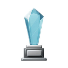 Simple Crystal Trophy Award Victory Achievement Recognition