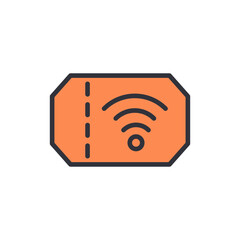 Online coupon colored icons, minimalist vector illustration ,simple transparent graphic element .Isolated on white background