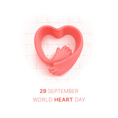 Heart day vector illustration with heart shape ribbon