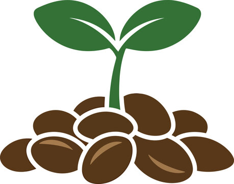 sprout growing from brown seeds clip art preview
