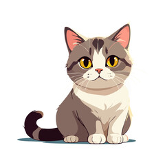 Obraz premium Cute cat sitting vector graphic and illustration