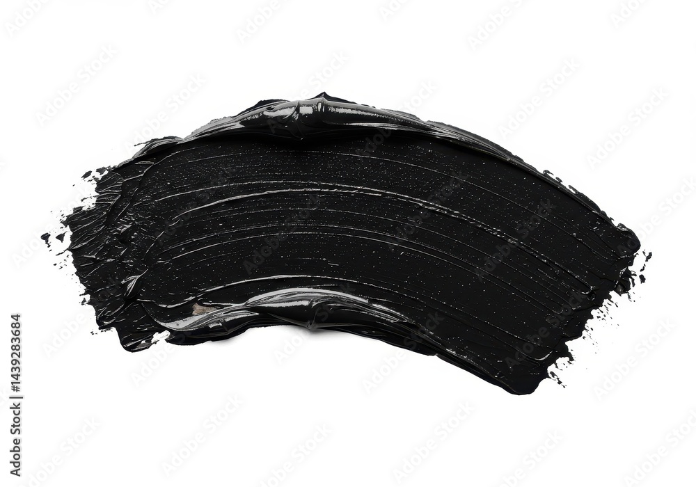 Poster a smear of thick black paint on a white background creating an abstract artistic texture effect stro