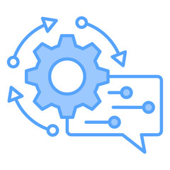 Natural Language Processing Blue Icon