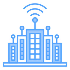 Naklejka premium Smart City Blue Icon