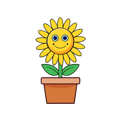 Obraz premium sunflower in a pot