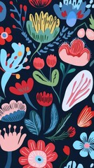 seamless pattern with flowers