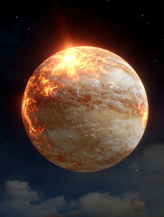 Burning Venus: Dramatic Sci-Fi Planetary Landscapes and Cosmic Cataclysms