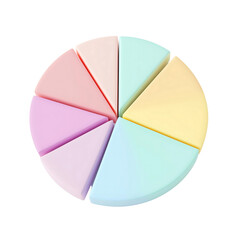 Obraz premium 3D Render Icon Pastel Pie Chart.